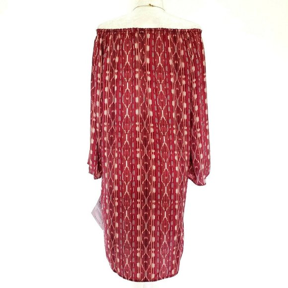 Serena Williams Off-the-Shoulder Tribal Dress Sz L - Picture 7 of 8